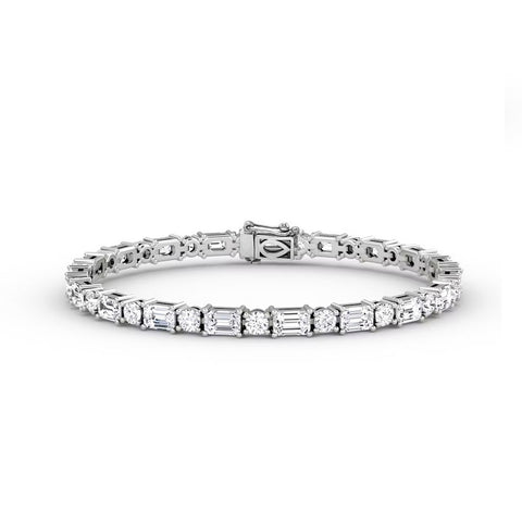 10kt White Gold 9.25cttw Lab-Created Diamond Tennis Bracelet