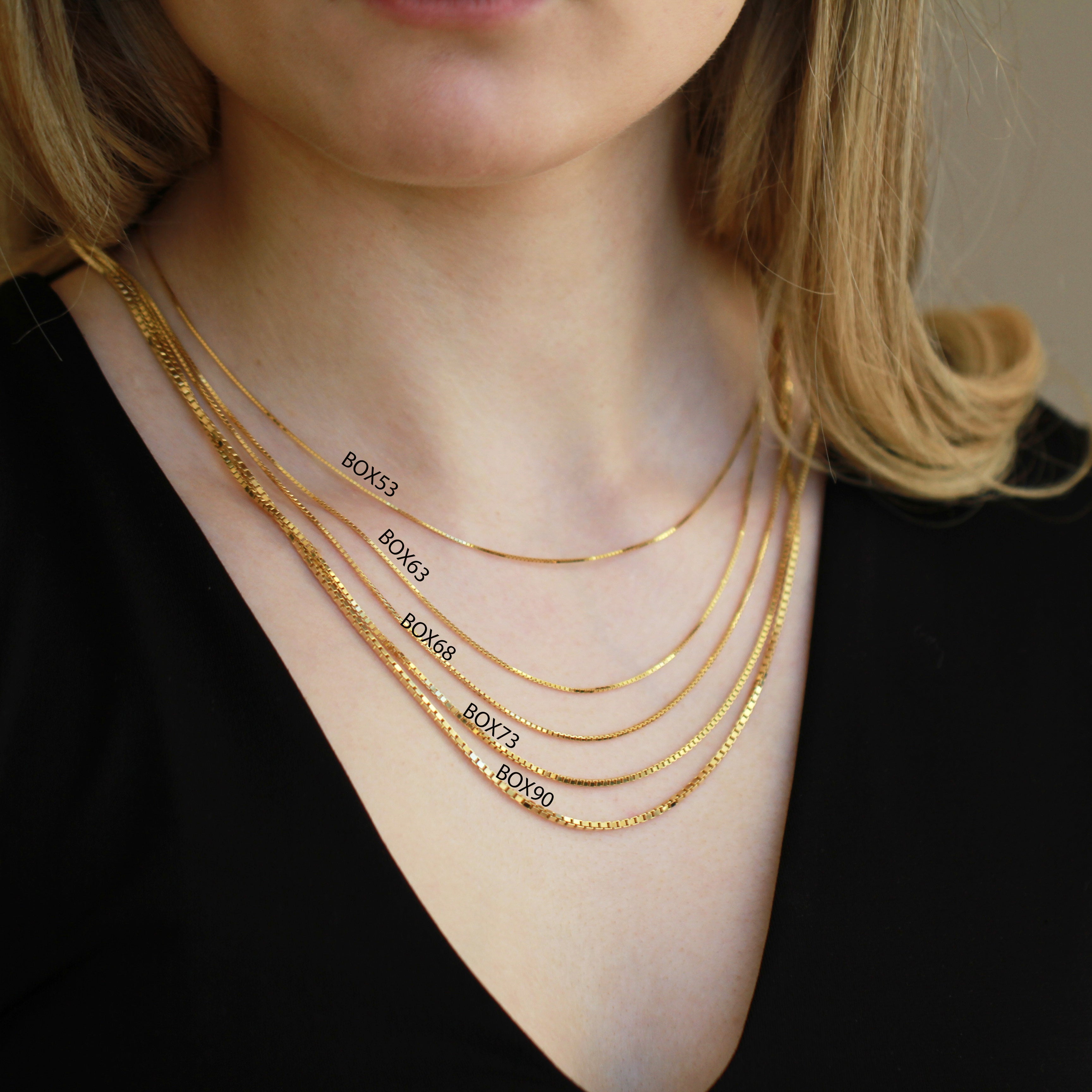 Gold box chain 22 inch clearance