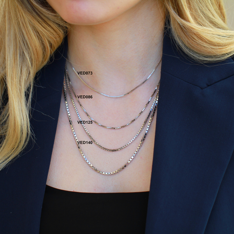 Sterling silver box chain 18 inch discount