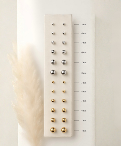 14kt Yellow Gold 6mm Ball Stud Earrings