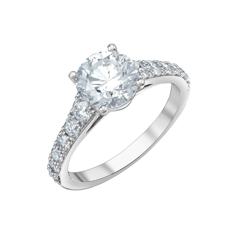 Platinum 2.00cttw Lab-Grown Round Diamond Engagement Ring