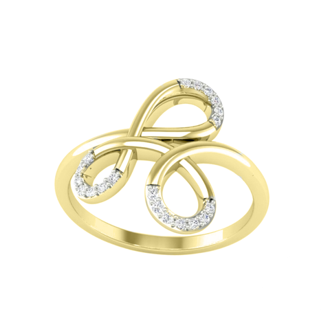 10kt Yellow Gold 0.09cttw Diamond Loop Ring