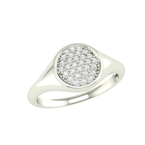 10kt White Gold 0.10cttw Diamond Round Cluster Ring