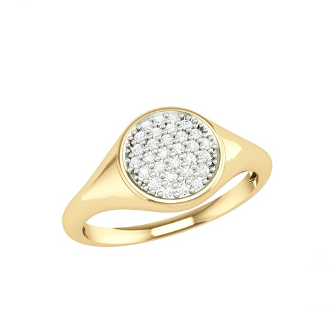 10kt Yellow Gold 0.10cttw Diamond Round Cluster Ring