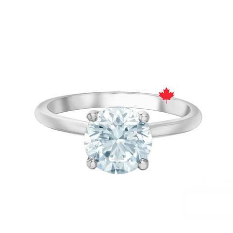 14kt White Gold 1.26cttw CANADIAN Round Diamond Hidden Halo Engagement Ring