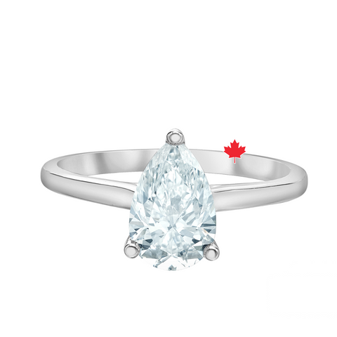 14kt White Gold 1.27cttw CANADIAN Pear Engagement Ring