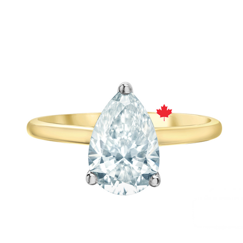 14kt Yellow Gold 1.27cttw CANADIAN Pear Engagement Ring