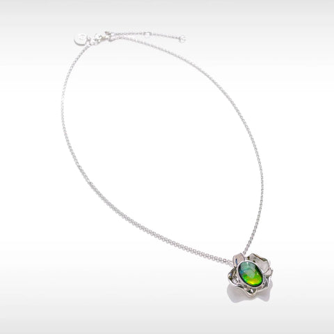 Sterling Silver Bloom Ammolite Pendant