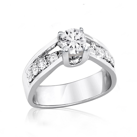 14kt White Gold 1.25cttw Diamond River Engagement Ring