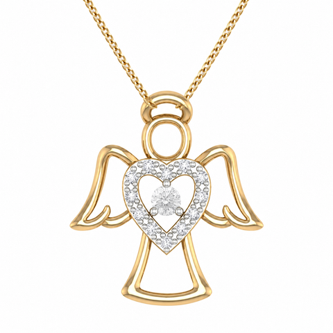 10kt Yellow Gold Angel Diamond Pendant
