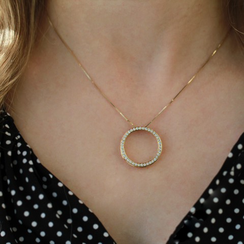 10kt Yellow Gold 0.66cttw Diamond Circle of Love Pendant