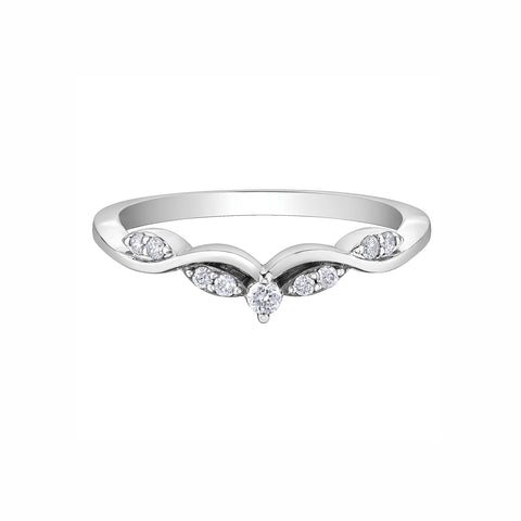 10kt White Gold 0.11cttw Diamond Stackable Band