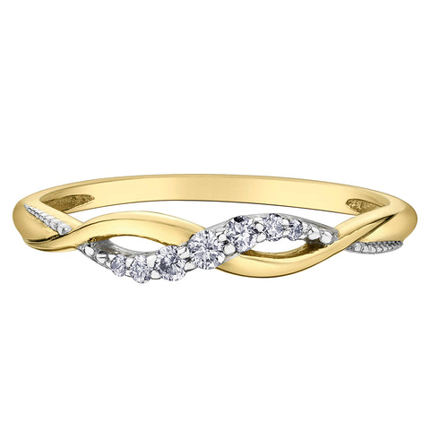 10kt Yellow Gold Diamond Infinity Women's Ring