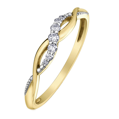 10kt Yellow Gold Diamond Infinity Women's Ring