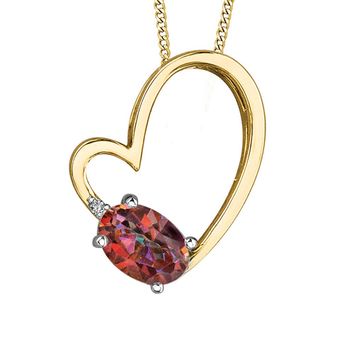 10kt Yellow Gold Sunrise Topaz Heart Pendant
