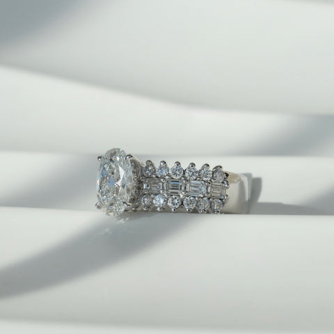 14kt White Gold 3.66cttw Stunning Lab-Grown Diamond Ring