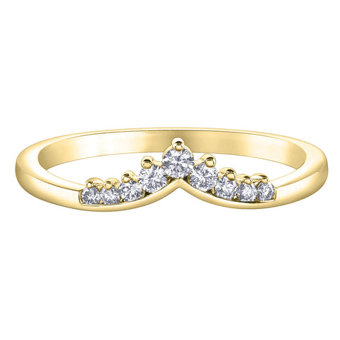 14kt Yellow Gold 0.25cttw V-Shaped Stackable Ring
