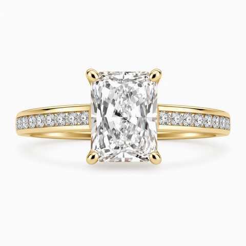 14kt Yellow Gold 2.35cttw Radiant Lab-Grown Diamond Engagement Ring