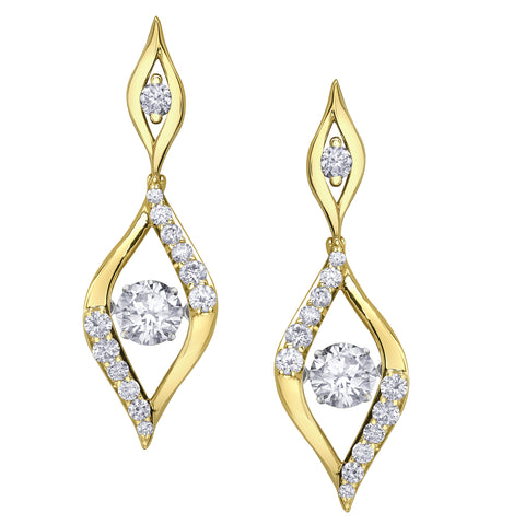 14kt Two Tone Gold 1.67cttw Lab-Created Diamond Pulse Earrings