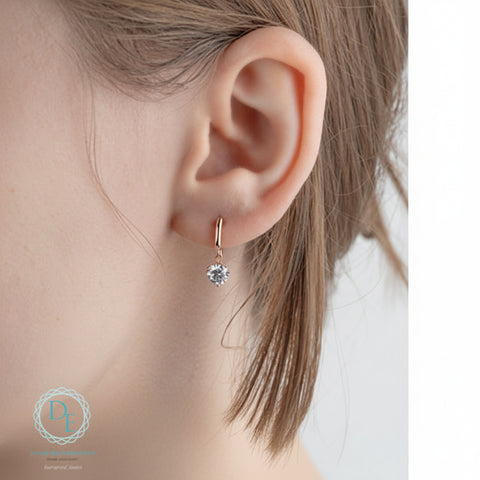 10kt Two-Tone Gold 1.00cttw Lab-Created Diamond Hoop Earrings