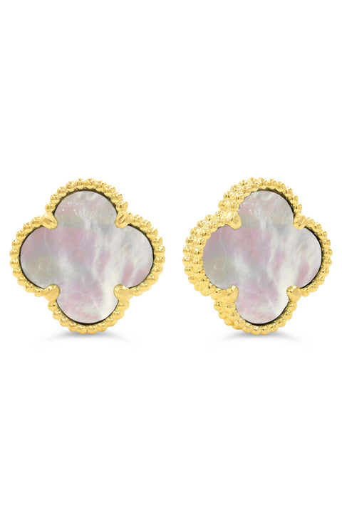 10kt Yellow Gold Clover Small Stud Earrings
