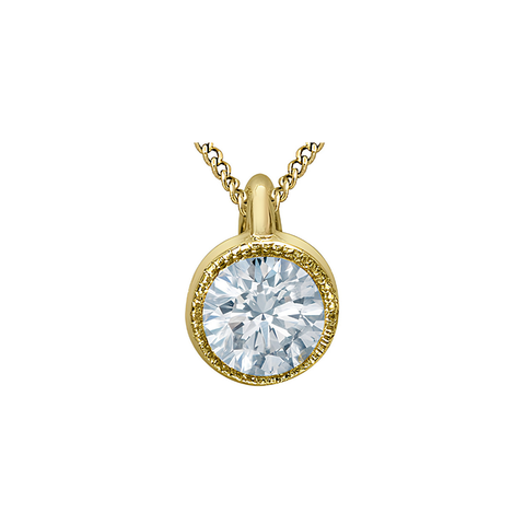 10kt Yellow Gold 0.30ct Round Lab-Grown Diamond Bezel Set Pendant
