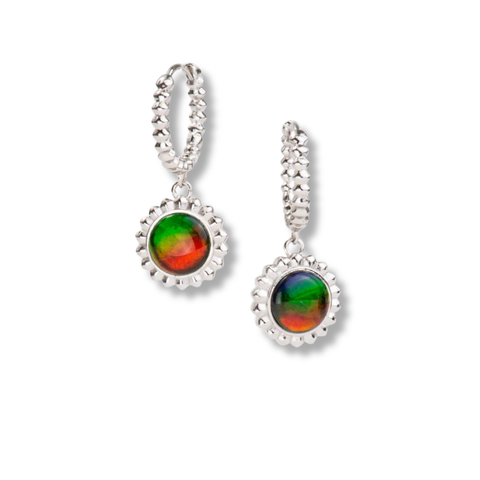 Sterling Silver Solstice Ammolite Dangling Earrings
