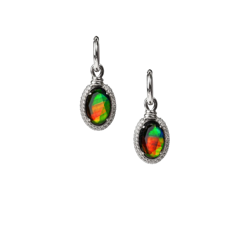 Sterling Silver Knots Ammolite Earrings