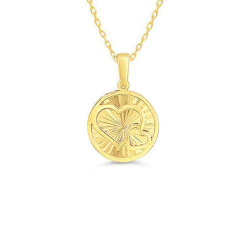 10kt Yellow Gold Two Intertwined Hearts Pendant