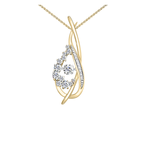 14kt Yellow Gold 0.87cttw Canadian Diamond Pulse Pendant