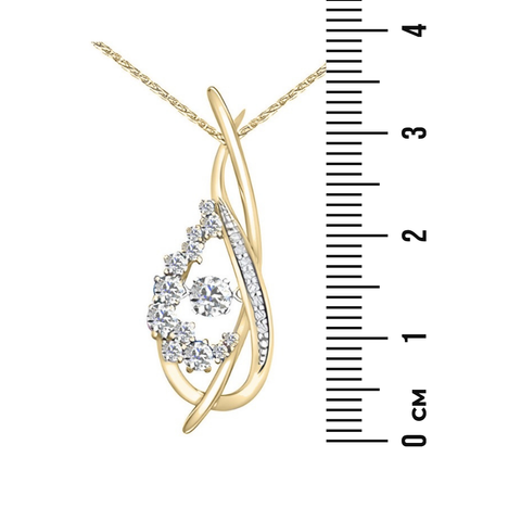 14kt Yellow Gold 0.87cttw Canadian Diamond Pulse Pendant