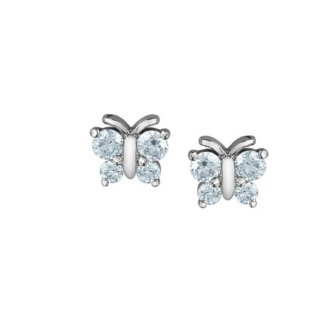 10kt White Gold 0.34cttw Lab-Grown Diamond Butterfly Earrings