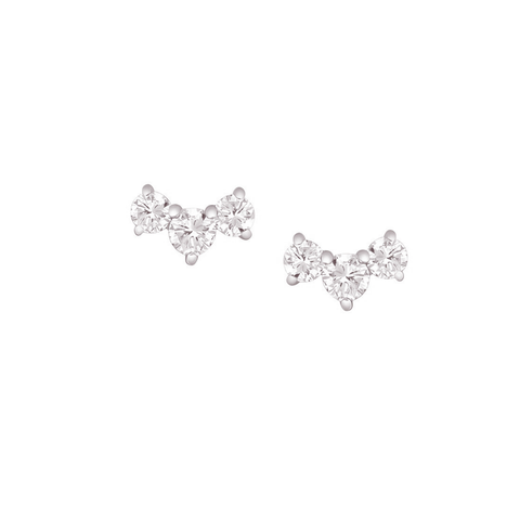 10kt White Gold 0.33cttw Lab-Grown Three Diamonds Earrings