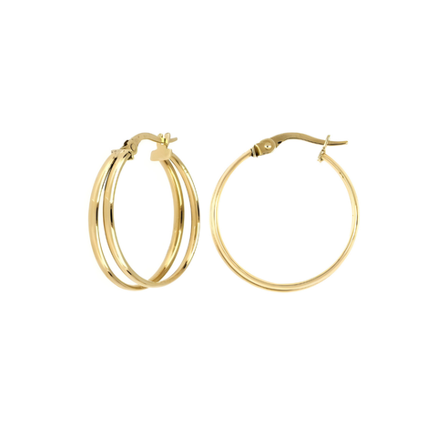 10kt Yellow Gold Double Hoop Earrings