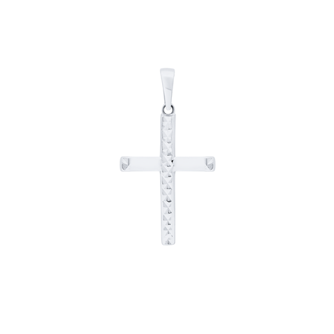 10kt White Gold Flat Cross