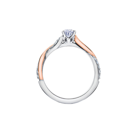 14kt White and Rose Gold 0.66cttw Pear Shape CANADIAN Diamond Engagement Ring