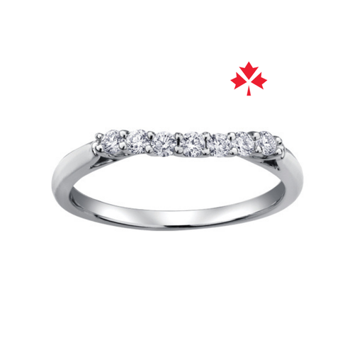 14kt White Gold 0.21cttw Canadian Diamond Wedding Band