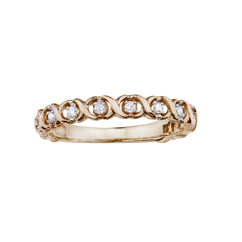 10kt Rose Gold XOXO Stackable Band