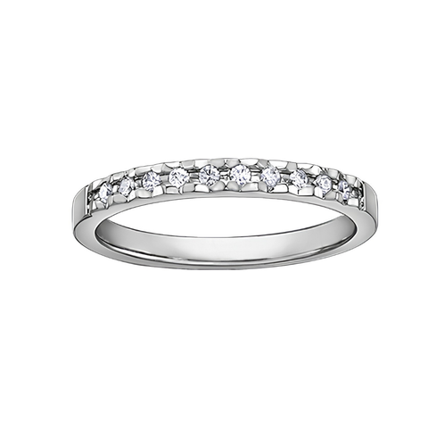 10kt White Gold 0.10cttw Diamond Stackable Band
