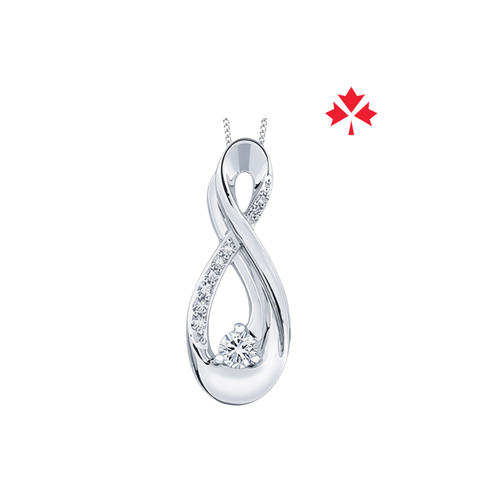 10kt White Gold CANADIAN Diamond Infinity Pendant