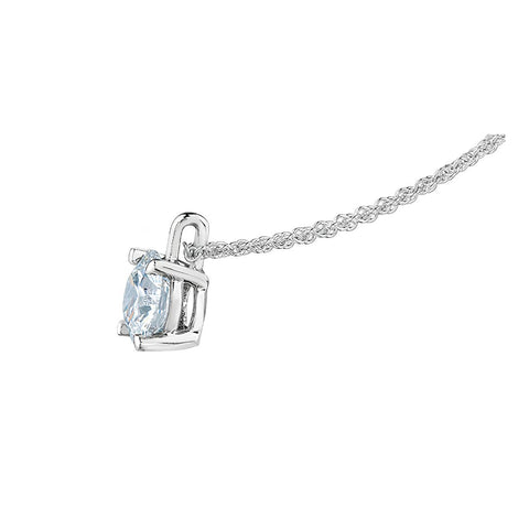 14kt White Gold 1.51ct Round 4Claw Lab-Grown Diamond Pendant