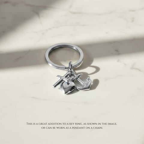 10kt White Gold Faith, Hope, and Love Pendant