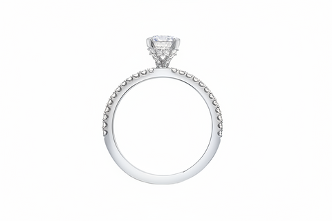 14kt White Gold 1.02cttw Canadian Diamond Side Stones Engagement Ring