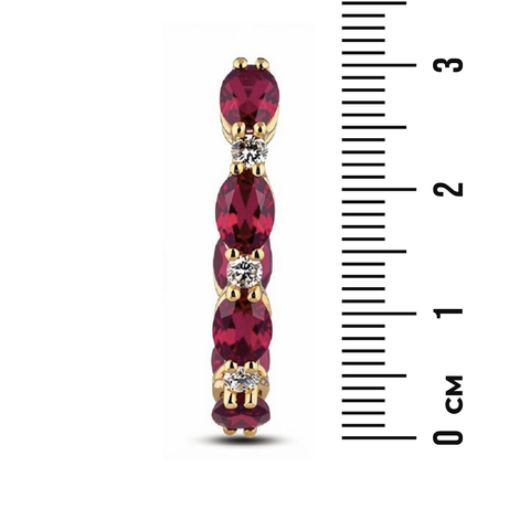 10kt Yellow Gold 6.72cttw Oval Gold Garnet And CANADIAN Diamond Earrings