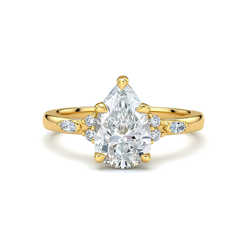 14kt Yellow Gold 2.12cttw Pear Shape Lab-Grown Diamond Ring