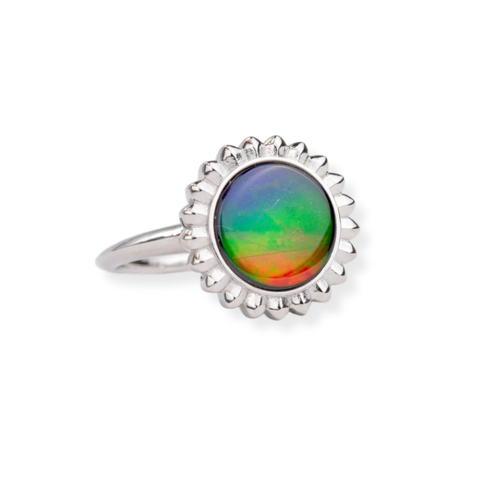 Sterling Silver Solstice Ammolite Bezel Ring