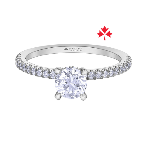 14kt White Gold 1.02cttw Round Canadian Diamond Engagement Ring