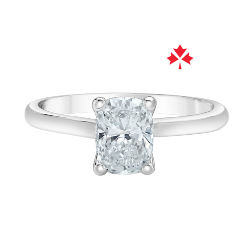14kt White Gold 1.33cttw Canadian Diamond Cushion Center Engagement Ring
