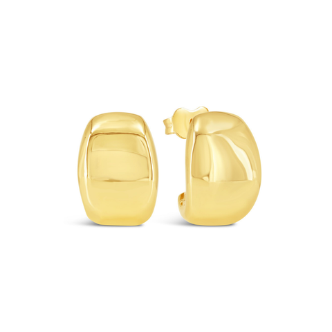 10kt Yellow Gold Puffy Square Dome Studs