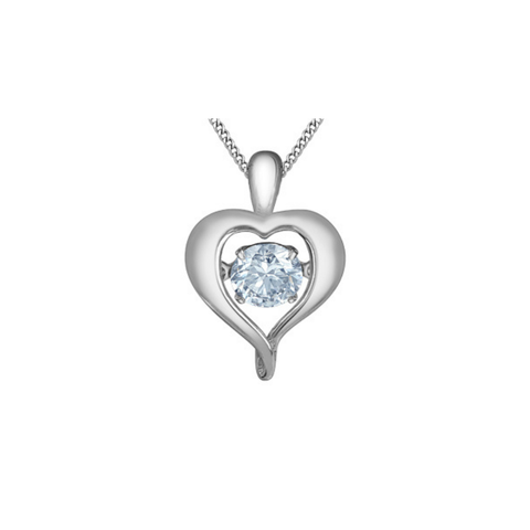 10kt White Gold 0.25cttw Lab-Grown Diamond Heart Pendant